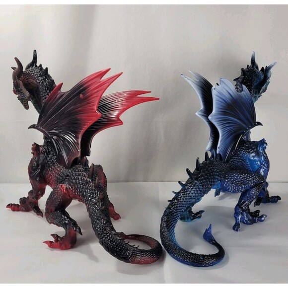 Fire Dragon Red & Blue Set 19" LED Lighted Dungeons & Dragons Magic RPG Fantasy - Picture 2 of 16